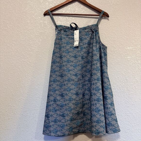 BDG Urban Outfitters Eva Tie Front Ruched Strap Trapeze Mini Dress Size Large - Picture 3 of 10